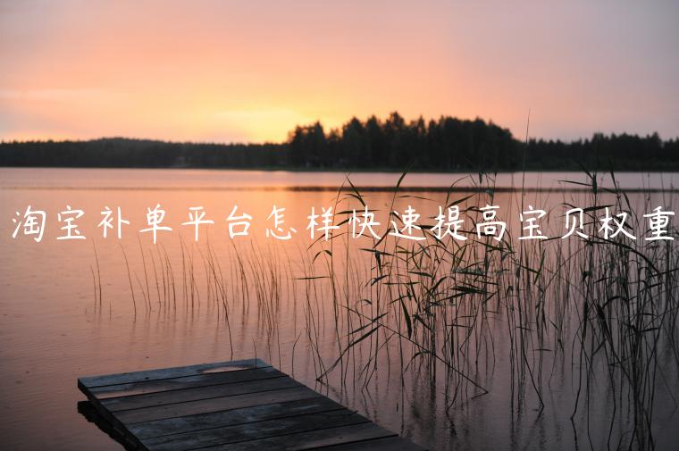 淘寶補(bǔ)單平臺(tái)怎樣快速提高寶貝權(quán)重